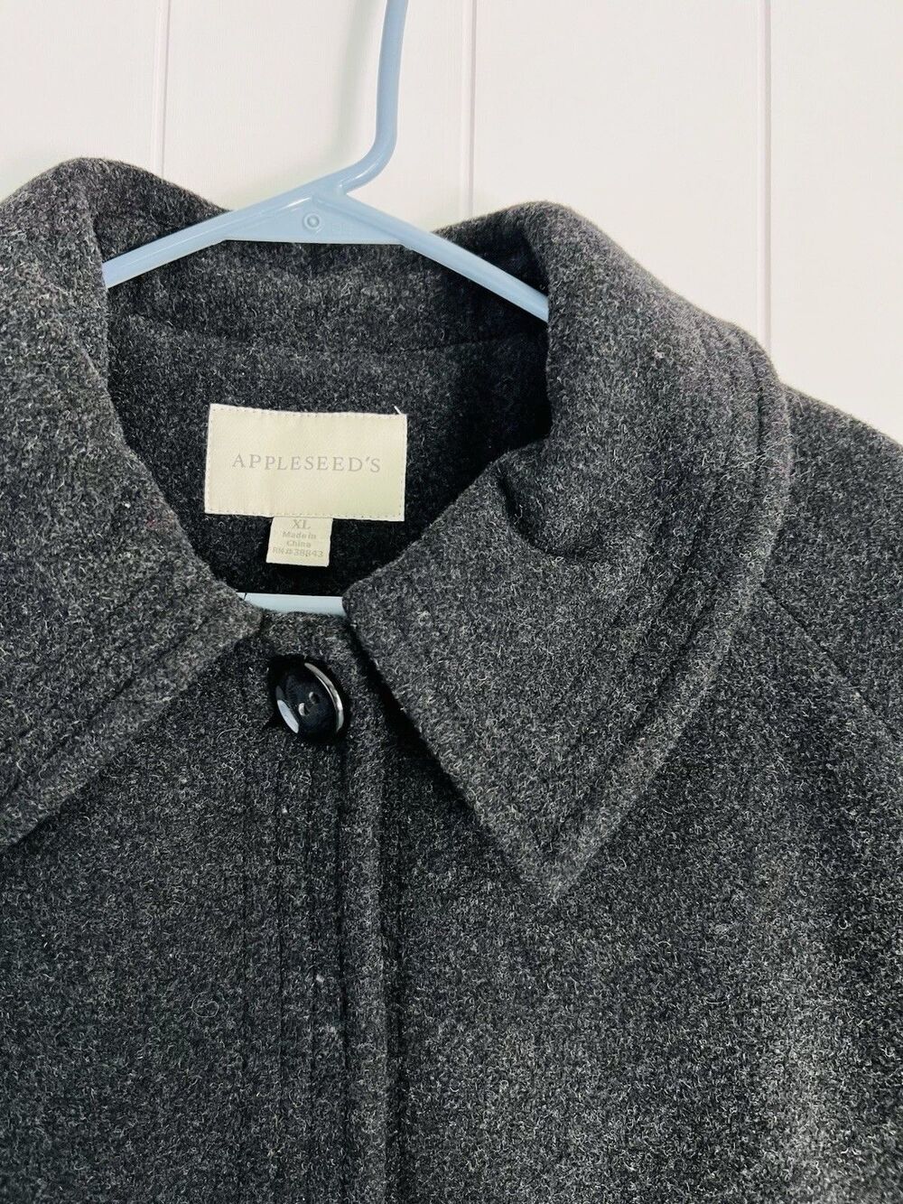 Appleseeds Charcoal Gray Wool Blend Car Coat Jacket Quiet Luxury Womens Size XL